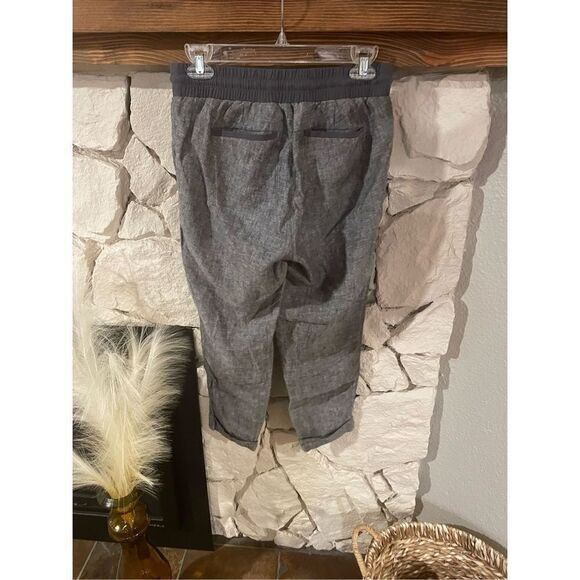 Athleta Bali linen ankle pants silver/gray size 6 - Picture 2 of 5